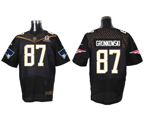 Nike Patriots #87 Rob Gronkowski Black 2016 Pro Bowl Men's Stitched NFL Elite Jersey - Click Image to Close